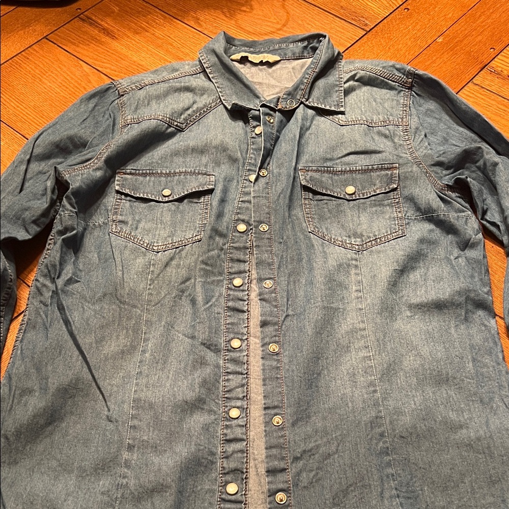 Denim Button-Up Shirt